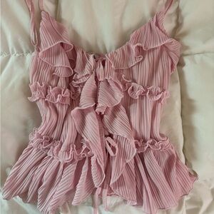 Amisu Pink Ruffle Camisole